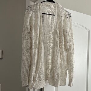 Mudd Cream Open-Knit Cardigan